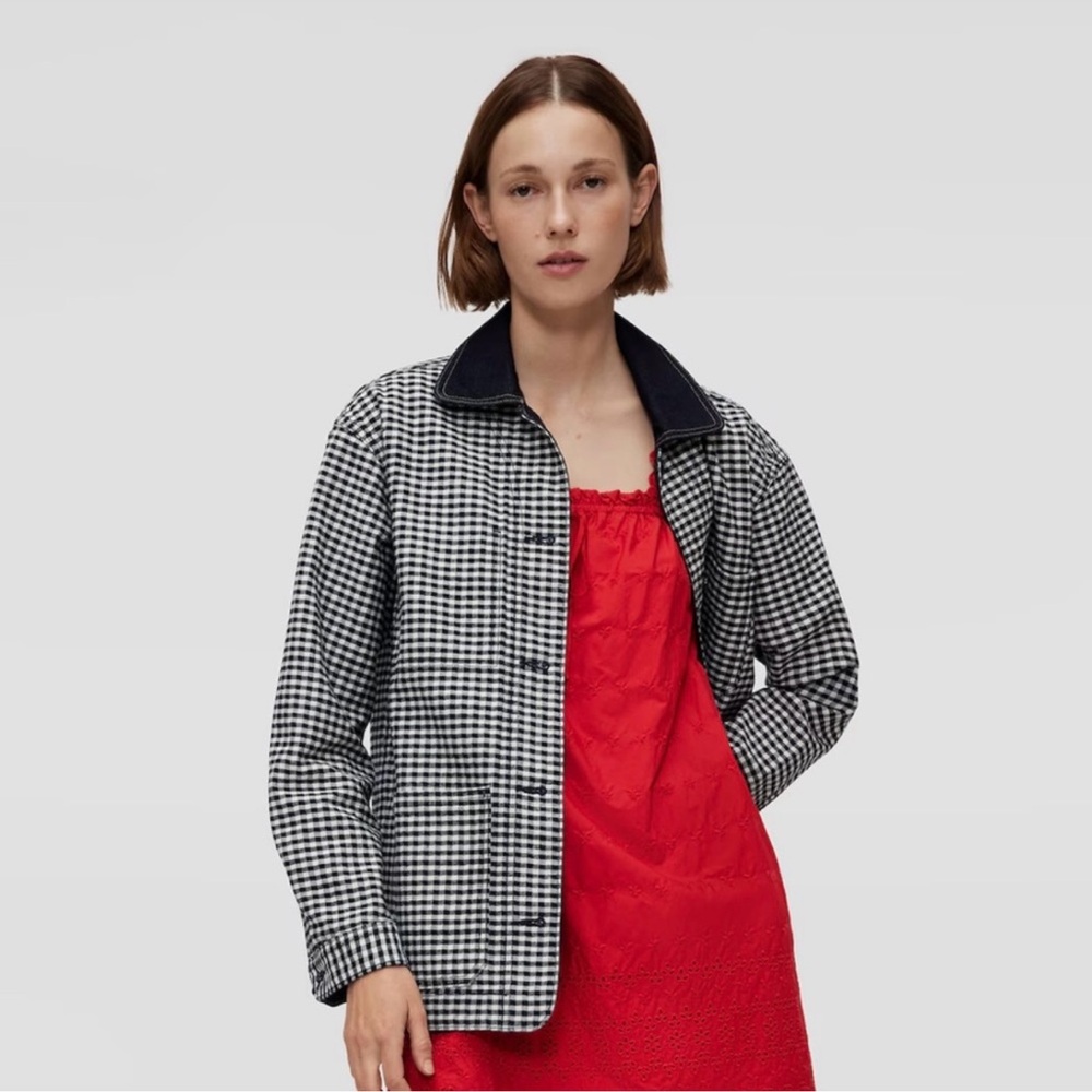 NWT Gap × DÔEN Gingham Denim Jacket Medium